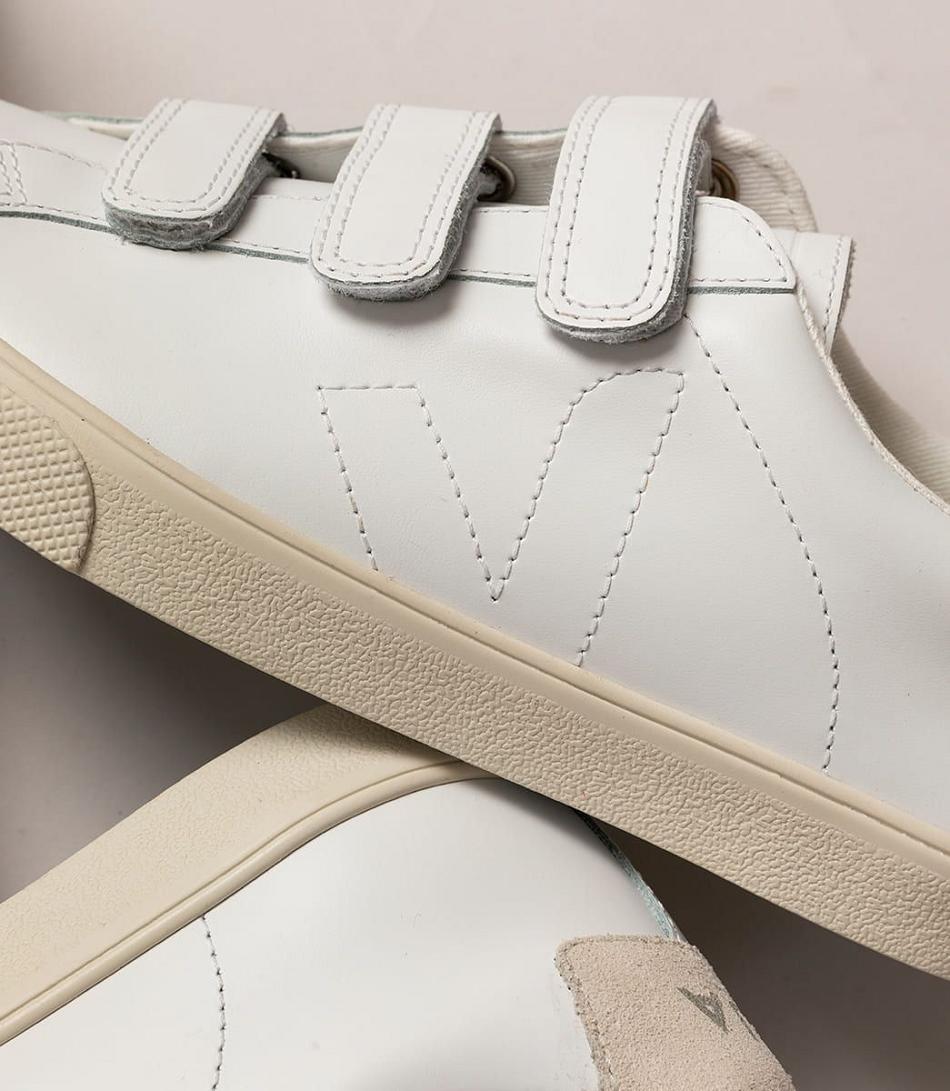 Veja 3-lock Läder Adults Outlet Vita | SEDYB29755