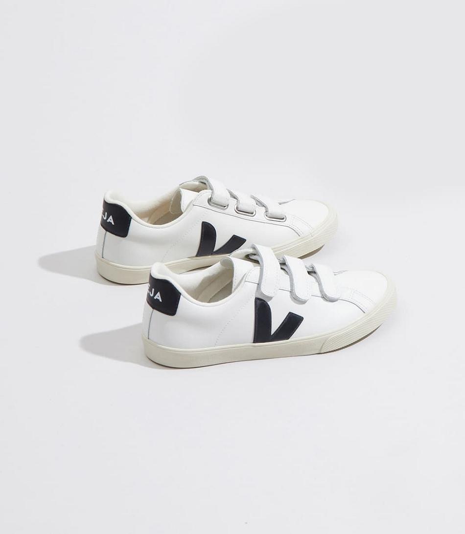 Veja 3-lock Läder Adults Outlet Vita Svarta | PSEER42972