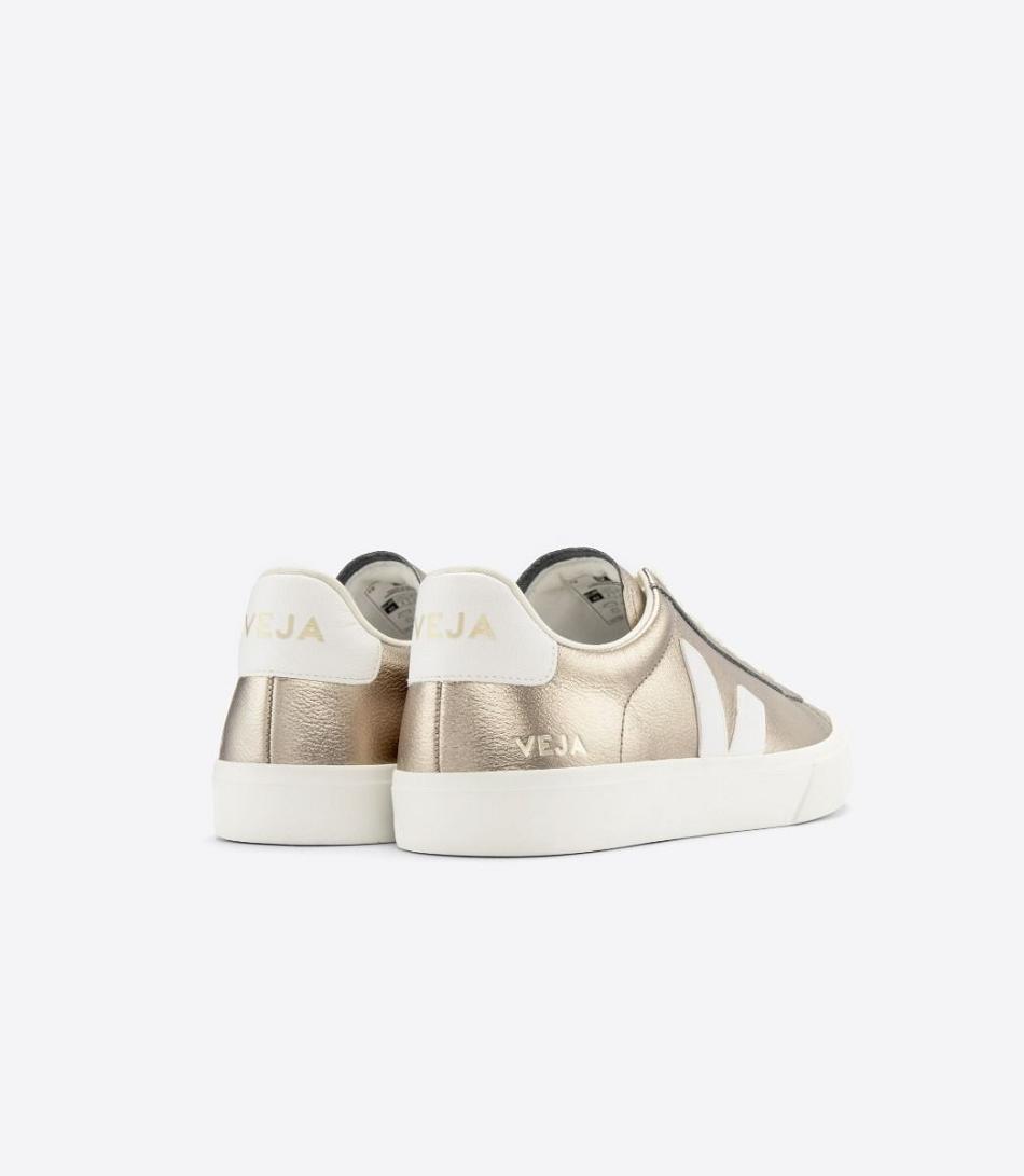 Veja Campo Chromefree Läder Bronze Adults Outlet Bruna Vita | SEZPD68456