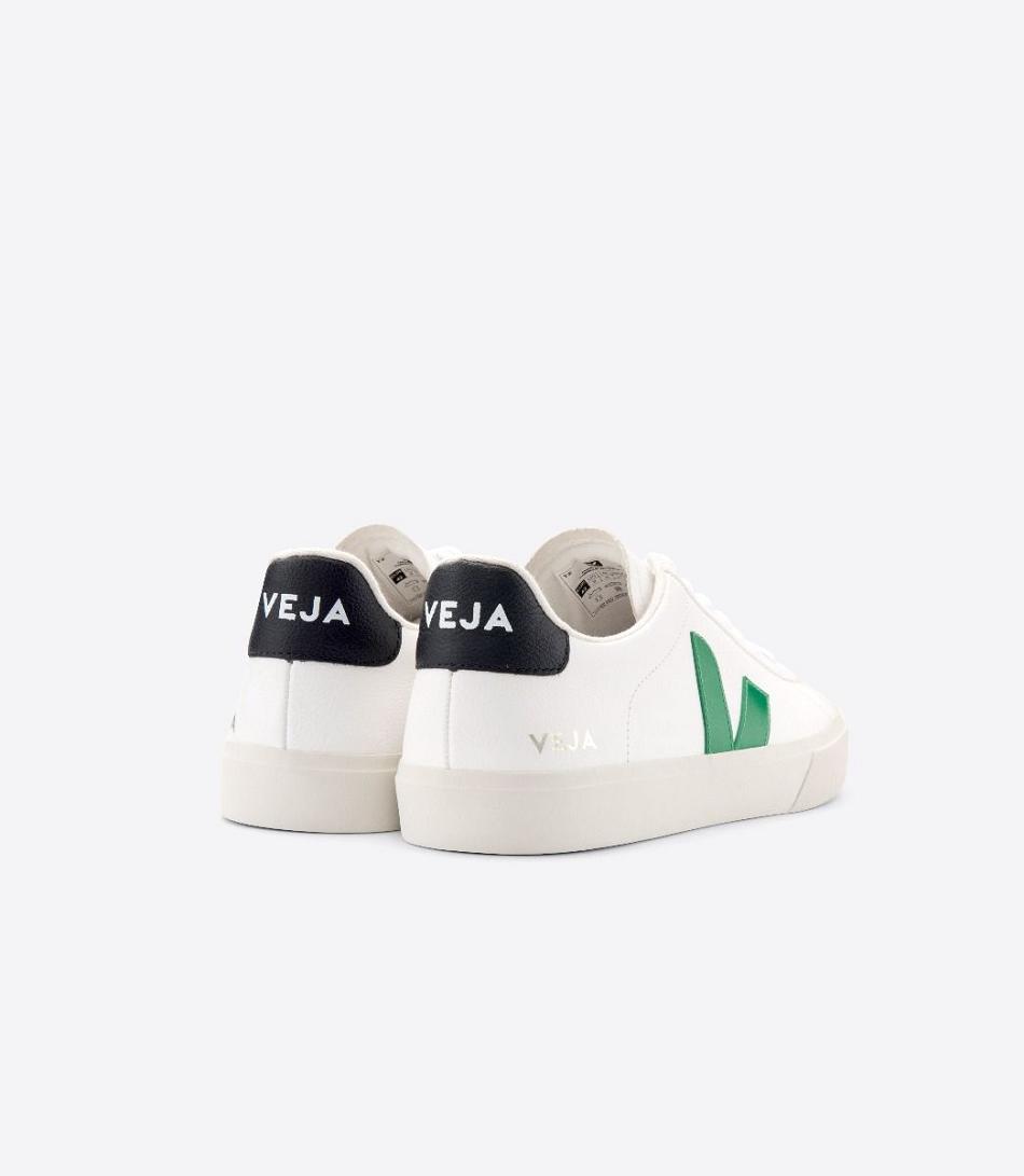 Veja Campo Chromefree Läder Emeraude Adults Outlet Vita Svarta | USETG89605