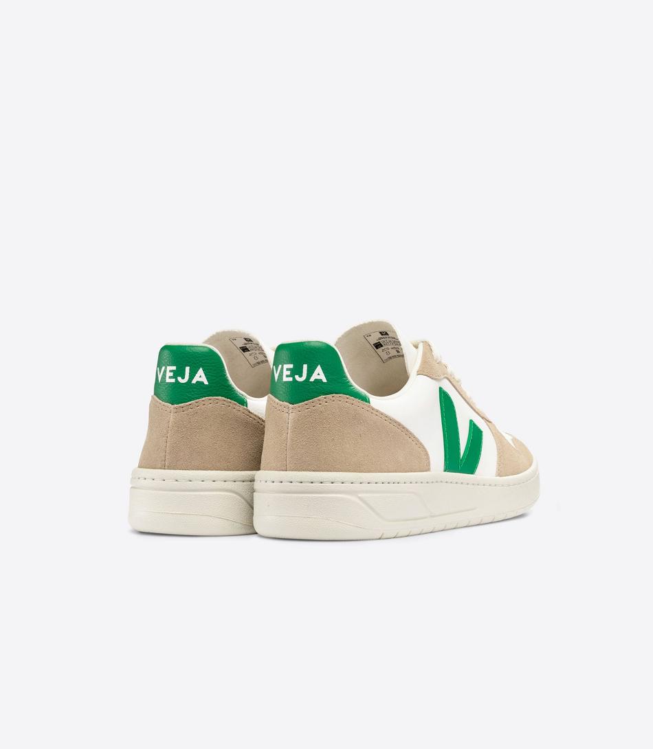 Veja Chromefree Läder Emeraude Sahara V-10 Herr Vita | USETG84339