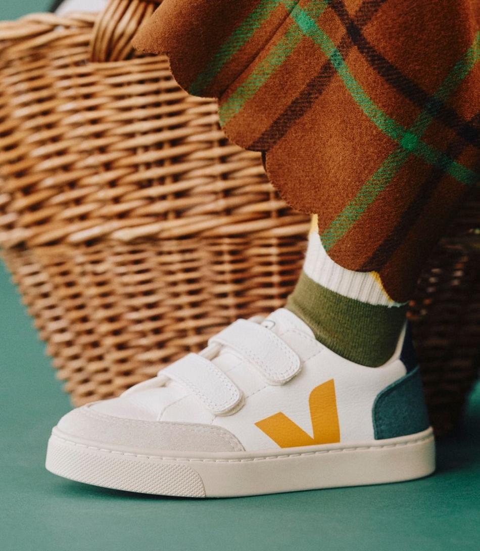 Veja Chromefree Läder Multico Brittany V-12 Barn Vita | SEQCS10400