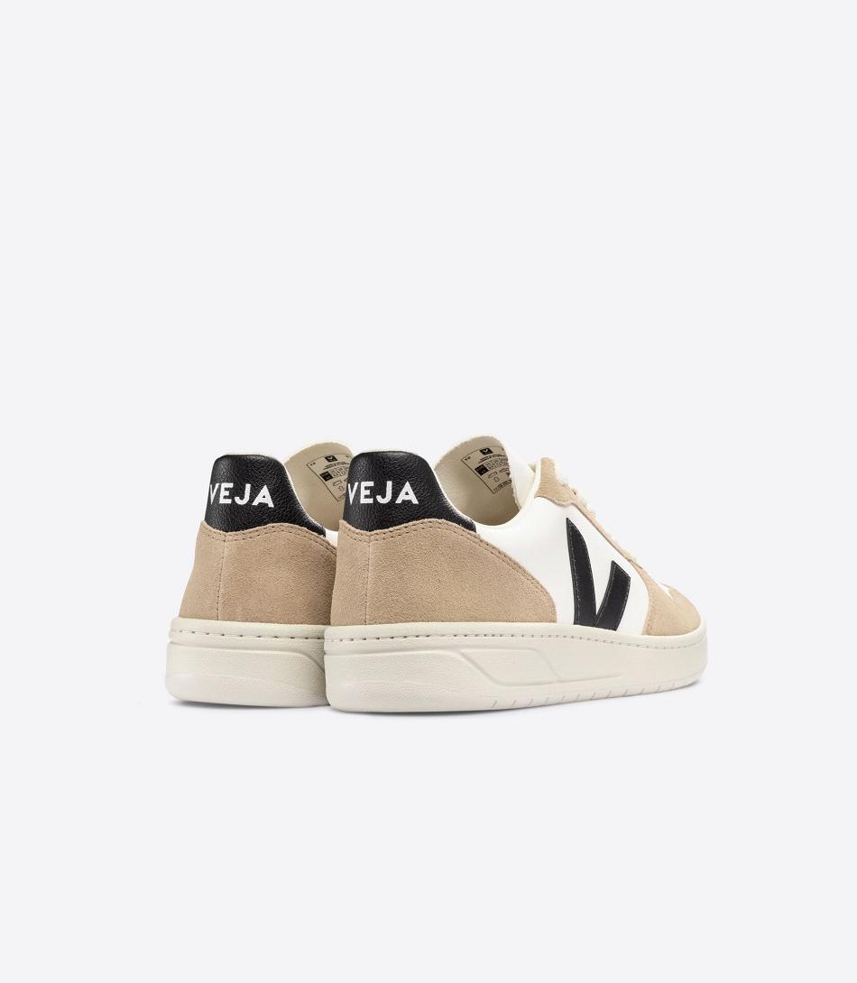 Veja Chromefree Läder Sahara V-10 Dam Vita Svarta | QSEUV12299