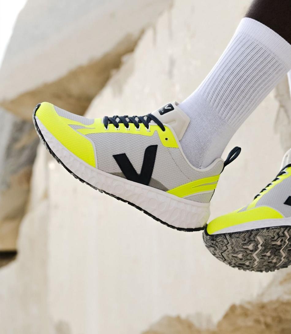 Veja Condor Mesh Light Jaune Fluo Adults Outlet Ljusgrå | ZSENQ80721