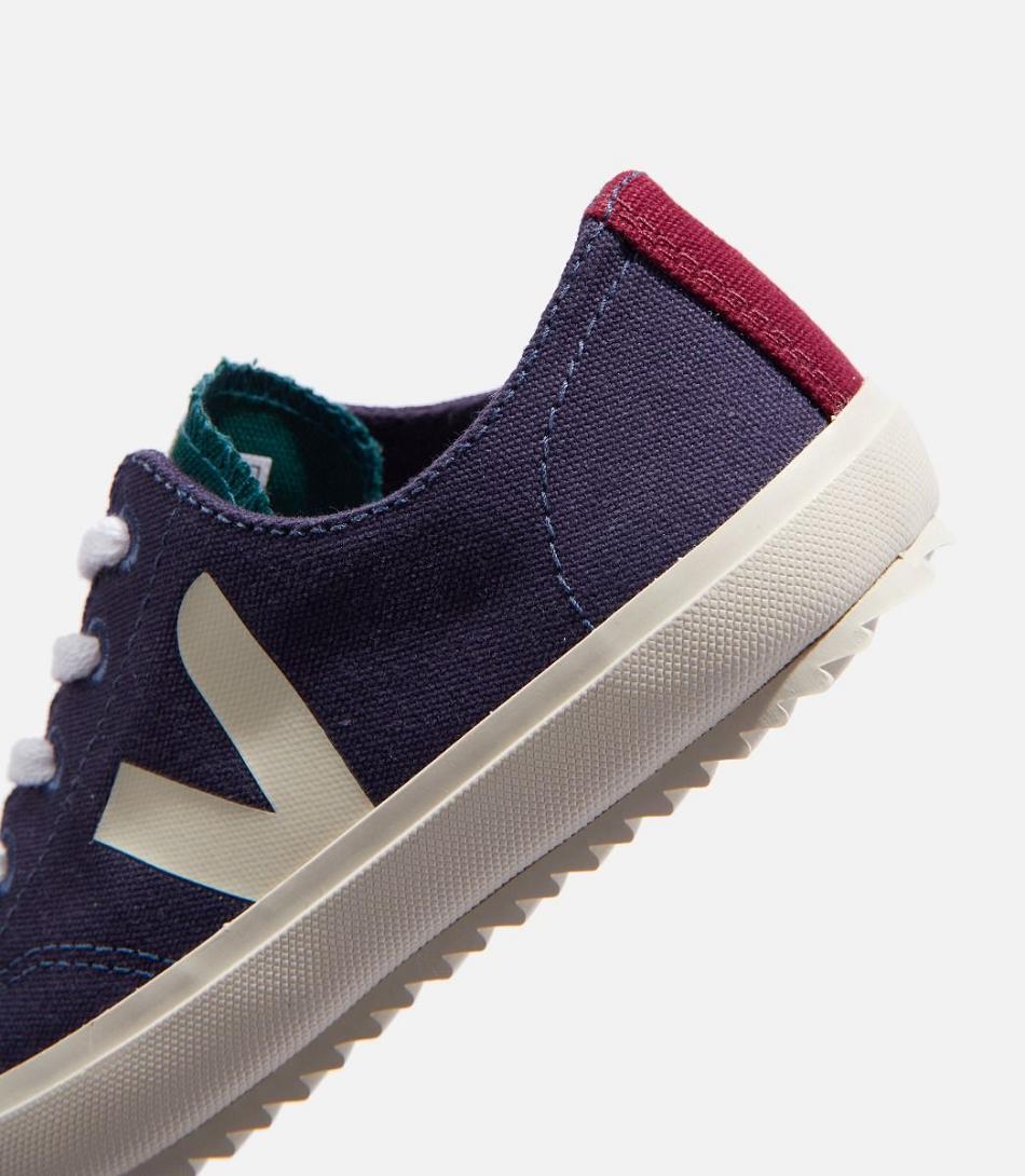 Veja Flip Laces Canvas Multico Marine Kids Vegan Blå | USEND96024