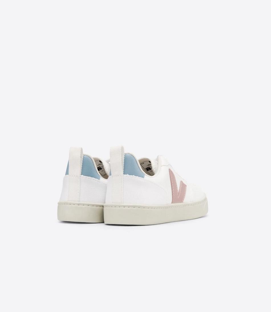 Veja V-10 Laces Cwl Babe Kids Vegan Vita Blå | SECIF39468