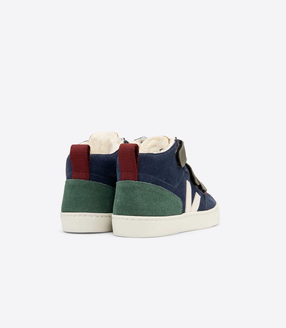 Veja V-10 Mid Fured Mocka Multico Nautico Cyprus Kids Outlet Indigo | SEJZR47487