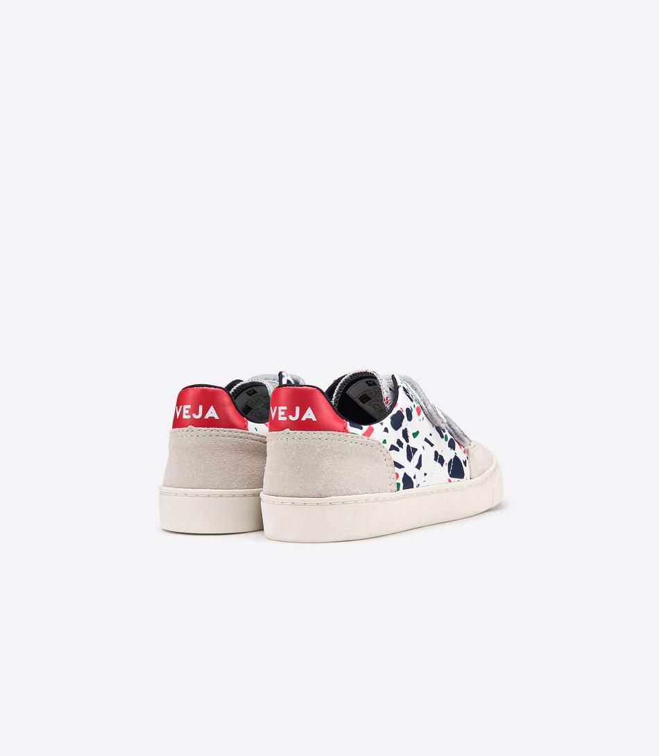 Veja V-12 Läder Terrazzo Pekin Kids Outlet Vita | YSEVQ64151