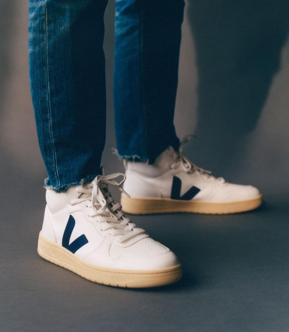 Veja V-15 Cwl Cobalt Butter Sole Adults Outlet Vita Mörkblå | LSETR39818