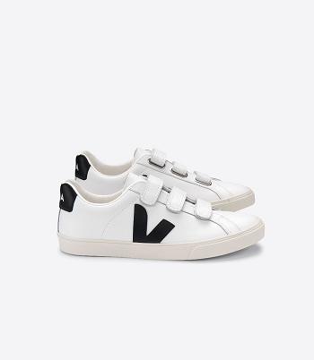 Veja 3-lock Läder Adults Outlet Vita Svarta | PSEER42972