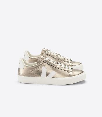 Veja Campo Chromefree Läder Bronze Adults Outlet Bruna Vita | SEZPD68456