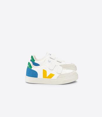 Veja Chromefree Läder Multico V-12 Barn Vita Indigo | SEZDE55738