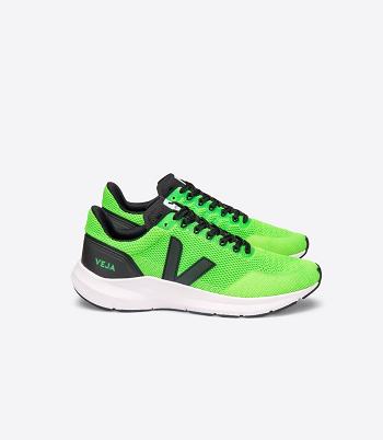 Veja Marlin V-knit Vert Fluo Stabila Löparskor Sneakers Svarta | QSEWA48634