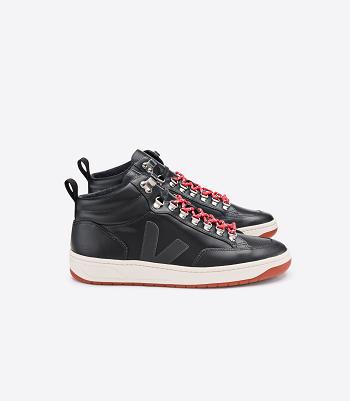 Veja Roraima Bastille Läder Grafite Rust Outsole Adults Outlet Svarta Röda | SSEVO88685