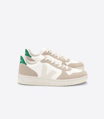 Veja V-10 Chromefree Läder Sahara Emeraude Adults Outlet Vita | SEQCS17844