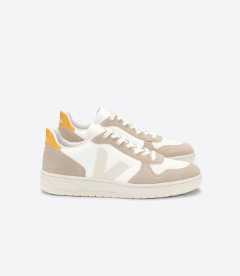 Veja V-10 Chromefree Läder Sahara Ouro Adults Outlet Vita | PSEER97469