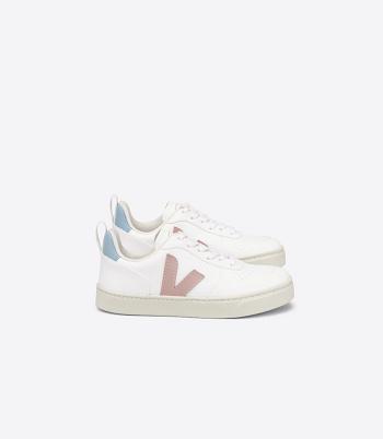 Veja V-10 Laces Cwl Babe Kids Vegan Vita Blå | SECIF39468