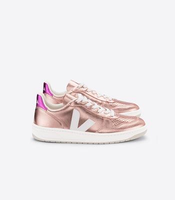 Veja V-10 Läder Nacre Fushia Adults Outlet Vita | BSESD66444