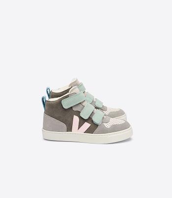 Veja V-10 Mid Fured Mocka Multico Moonrock Kids Outlet Grå | SEQAV39432