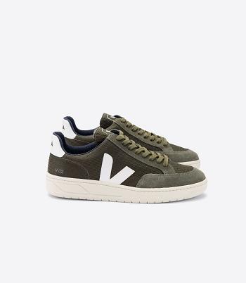 Veja V-12 B-mesh Adults Outlet Olivgröna Vita | XSEBH27856